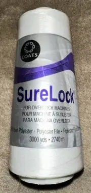 Coats and Clark SureLock White Thread for Overlock Machines 3000 yds Polyester