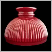 ALADDIN LAMP RUBY RED CASED GLASS RIBBED SHADE #N302 - NEW IN BOX