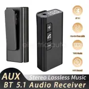 Bluetooth Lavalier Receiver Adapter Wireless 3.5mm Jack Car Home Music Audio Aux