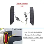 2x Smoked Taillight Bumper Reflector Light For Mitsubishi Xpander Cross 19-21 B