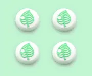 Catzon 4Pcs Leaf Type Switch Thumb Stick Grip Cap Joystick Cover For Nintend Switch or Switch Lite Console-White Leaf