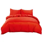 Red Soft Quilt/Duvet/Doona Cover Set Single/D/Queen/King/Super King Size Bed