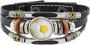 Football baseball basketball elements bracelet mix and match bracelet leather bracelet team fans style accessories (Football B), Faux Leather, No Gemstone