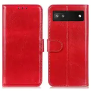 For Google Pixel 7a Wallet Stand Phone Leather Case Crazy Horse Texture Smartphone Cover