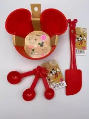 New Disney Daiso Mickey Mouse Red Baking Set Silicone Cake Mold Spatula Spoon