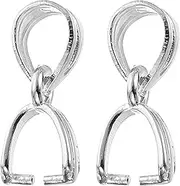 uxcell 2Pcs 925 Sterling Silver Pinch Bail, 11mm Pendant Clasp Pendant Bail Connector Pinch Clip Bail Clasp for Jewelry Making Supplies Bracelet Necklace DIY Craft, Silver