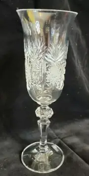 VTG Bohemia Czech Queen Lace Crystal Glass 24% Lead Champagne Flute Wine Glasses