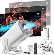S40 pro 120-inch HD Screen Smart Game Projector 64G,1024 * 600P,Retro Projector and Game Built-in 30000 Games with 2 Wireless Controllers,180°Rotation,Android 11,Portable Video Game,WiFi,Home,Office