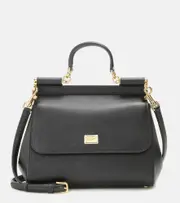 [Dolce & Gabbana] Dolce & Gabbana Sicily Medium leather shoulder bag One Size black