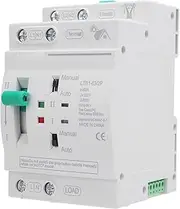 Dual Power Automatic Transfer Switch, 63A 2P Changeover Switch, 50/60Hz Din Rail Mount Dual Power Toggle Controller Switch Photovoltaic to Mains for Continuous Power Supply