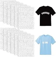12 Sheets 612 Pcs Iron on Letters and Numbers for Clothing 2 Inch Iron on Letter Large Patches with PU Heat Transfer Alphabet Adhesive Stickers for T-Shirt Jersey Fabric DIY Crafts (White)
