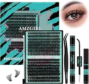 Lash Clusters Kit 320Pcs 60D 80D DIY Individual Lashes Extension Kit Lash Bond And Seal Lash Remover For Eyelashes Extensions Lash Applicator Tool For False Eyelash Cluster Kit At Home(D-Mix10-16mm)