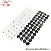 SR Russian 13 Colors Smooth Matte Circle Keyboard Sticker Language Protective Fi
