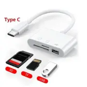 USB C to SD Card Reader, 3-in-1 Hub Converter, Micro SD TF Memory Type-C Adapter