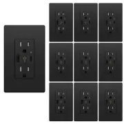 10pack 4.8A USB C Outlet with Power Delivery Duplex Receptacle in Wall, 15Amp
