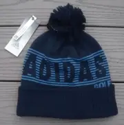 NWT ADIDAS Golf Pom Mens Beanie Hat w/Micro Fleece Earband Liner-OSFM @$32 BLUE