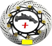 Motorcycle Front Rear Brake Disc Rotor Set Motorcycle Fr&on&t floating disc brakes Combo Set For Ho&nd&a Forza350(Yellow)