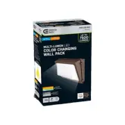 Commercial Electric 250W Equivalent Integrated LED Dusk to Dawn Wall Pack-Bronze