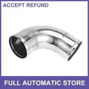 90 Degree Mandrel Exhaust Tube With Bead Roll 5" OD 7.87" Length Silver Tone New