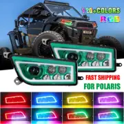 Green RGB LED Headlights Halo For 2014-2018 Polaris RZR 1000 XP Turbo RZR 900 S