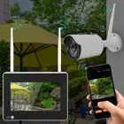 7in Wireless Wifi NVR Camera Waterproof Night Vis-ion Home Security Monitor Kit