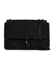 [Rebecca Minkoff] Edie Flap Shoulder Bag in Black