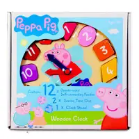 在飛比找蝦皮商城優惠-【PRO】 Peppa Pig 粉紅豬小妹木頭時鐘遊戲組