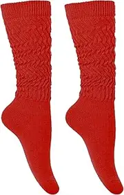[Dqwtb] Slouch Socks Women 80s Neon Extra Long Scrunch Socks Slouch Thick Knee High Socks Knit Boot Socks Size 9 to 11
