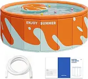 Folding Swimming Pool - Family Non-Inflatable Bathing Pool, Hot Day Round Safety Non-Slip Outdoor Pool for Adults, Pets, Kids