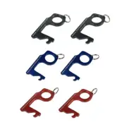 6 No Touch Hand Tool Anti-Microbial Contactless Door Keychain Brass EDC Keychain