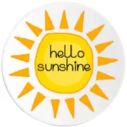 Hello Sunshine - Circle Sticker Decal 3 Inch - Sunshine Summer Bright