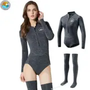 2MM Neoprene Women Diving Suit Long Rash Guard With Socks Swimming Surfing