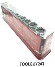 SNAP ON TOOLS 211SFSY 11 pc 3/8" Drive 6 Point SAE Deep Flank Drive Socket Set