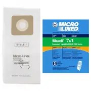 DVC Micro-Lined Bags Style 1 & 7 Fit Bissell 3522, 3545, 3554, and 3550 - 3 Bags