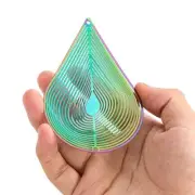 Metal 3D Water Drop Wind Spinner Pendant Rotating Catcher Small Hanging Decor
