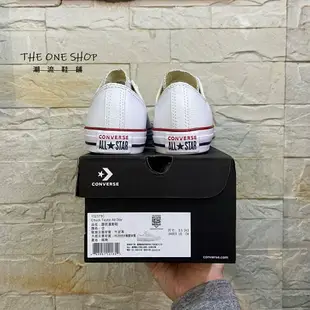 TheOneShop Converse Chuck Taylor 基本款 白色 紅邊 低筒 荔枝紋 皮革 132173C