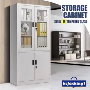 Steel Filing Cabinet Locker Office File Storage Shelves Lockable Garage Cupboard