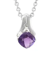 Silver 4.54 ct. tw. Diamond & Blue Topaz Pendant Necklace