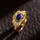 土耳其 神秘之眼 斯里蘭卡 0.3克拉 30分 藍寶石 方鑽 S925銀 戒指 可調式戒圍 不退色1897