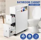Bathroom Cabinet Storage Drawer Organiser Toilet Cabby Tissue Box Holder Wheeled