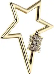 Beatifufu Pentagram Design Necklace Clasp Jewelry Screw Lock Keychain Charm for DIY