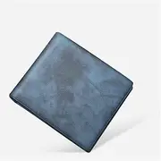 [TATSEN] Men's Wallet Wallet Card Bag Zero Wallet Small Portable Leather Pocket Wallet Blue