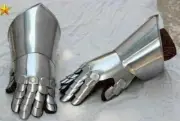 Knight Medieval Crusader Gauntlets Armor Gloves Hand Forged Warrior Halloween