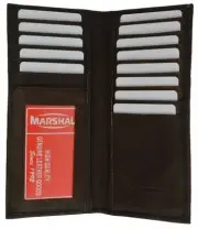 Slim Genuine Leather Mens Brown Tall Thin Multiple Credit Cards ID Holder Wallet