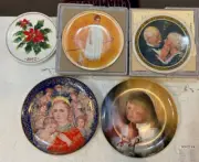 Vintage Christmas Collectors Plates SET OF 5 MINT!! Knowles/Rockwell ~A