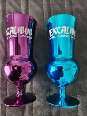 2 Vintage Cocktail Glasses from Excalibur Hotel & Casino Las Vegas