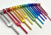 9pc Secret Solfeggio Tuning Fork Set - 9 Weighted Solfeggio Tuning Forks for Sound Healing and Biofield Harmonization with 528hz – Sound Therapy Tools, Sound Healing Instruments – Multicolor