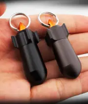 Aluminium Alloy Keychain Waterproof Pill Capsula Case Box Outdoor Portable EDC