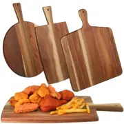3 Pcs Wood Cutting Board Wooden Chopping Serving Acacia Set With Handle