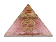 Rose Quartz Orgone Pyramid - Small Tree of Life